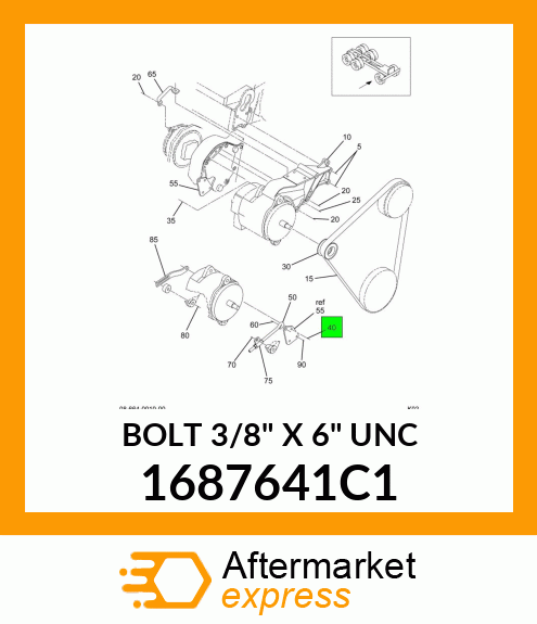 BOLT 3/8" X 6" UNC 1687641C1