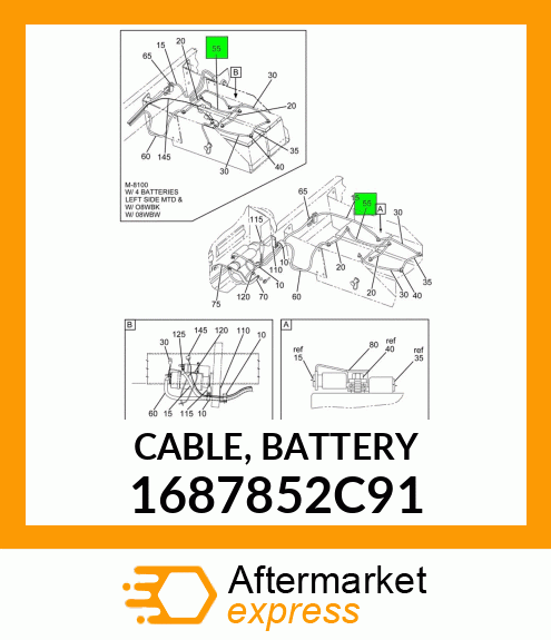 CABLE, BATTERY 1687852C91