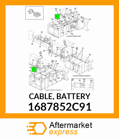 CABLE, BATTERY 1687852C91