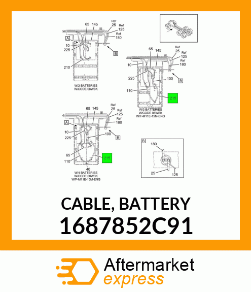 CABLE, BATTERY 1687852C91