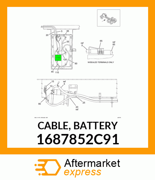 CABLE, BATTERY 1687852C91