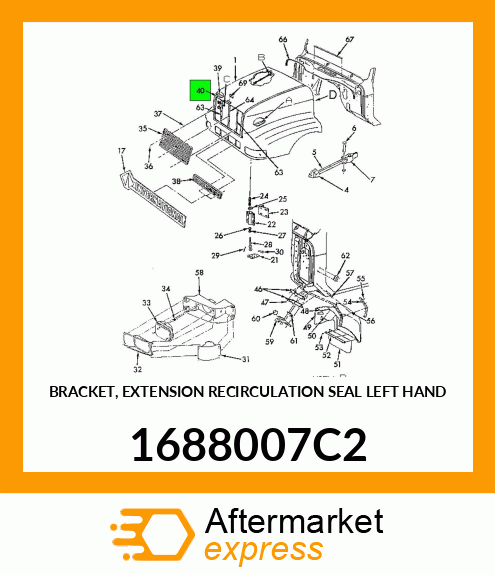 BRACKET, EXTENSION RECIRCULATION SEAL LEFT HAND 1688007C2