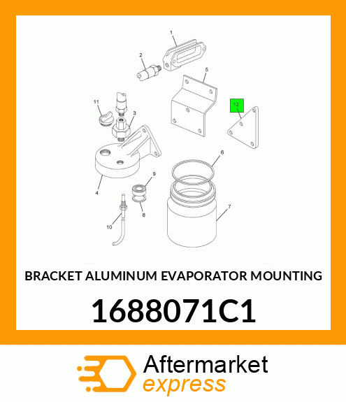 BRACKET ALUMINUM EVAPORATOR MOUNTING 1688071C1