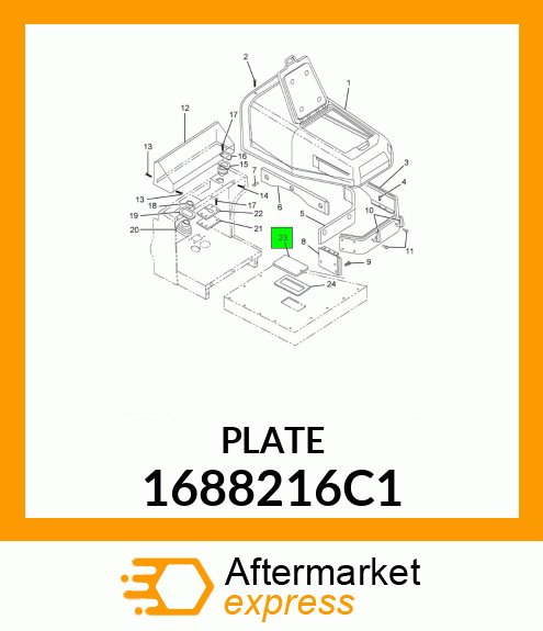 COVER REAR FLOOR BRAKE RESERVO 1688216C1