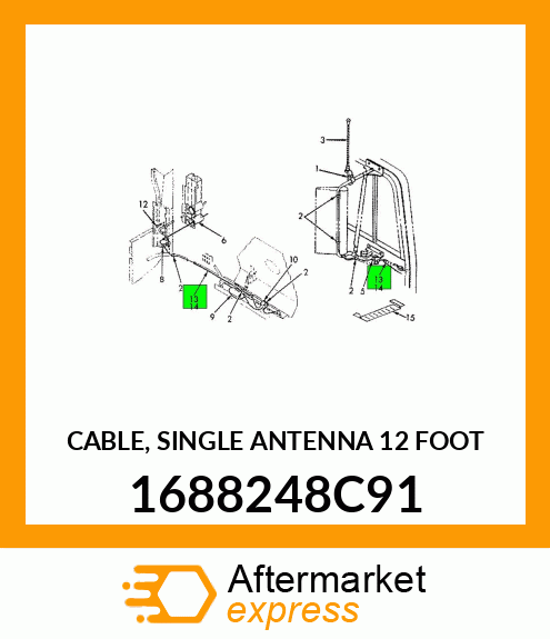 CABLE, SINGLE ANTENNA 12 FOOT 1688248C91
