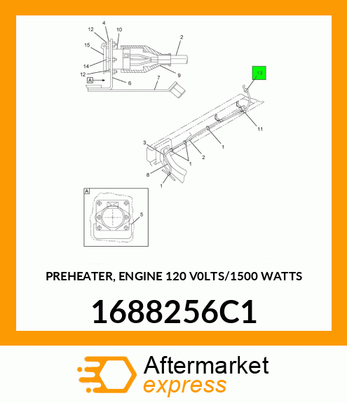 PREHEATER, ENGINE 120 V0LTS/1500 WATTS 1688256C1