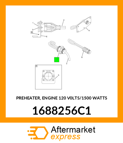 PREHEATER, ENGINE 120 V0LTS/1500 WATTS 1688256C1