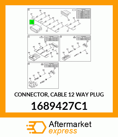 CONNECTOR, CABLE 12 WAY PLUG 1689427C1
