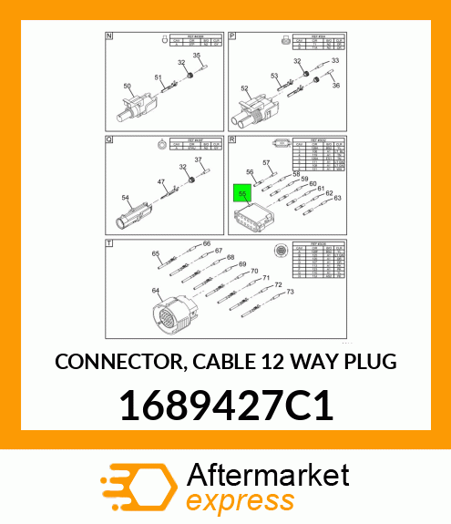 CONNECTOR, CABLE 12 WAY PLUG 1689427C1
