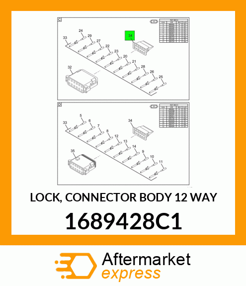 LOCK, CONNECTOR BODY 12 WAY 1689428C1