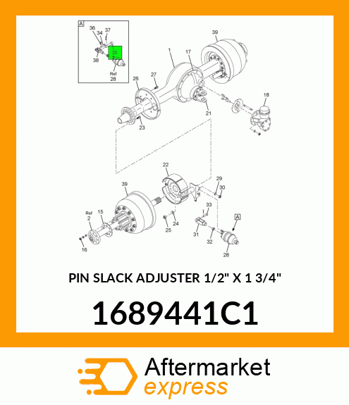 PIN SLACK ADJUSTER 1/2" X 1 3/4" 1689441C1