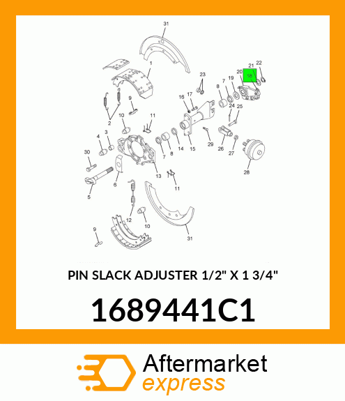 PIN SLACK ADJUSTER 1/2" X 1 3/4" 1689441C1