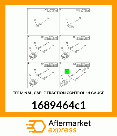 TERMINAL, CABLE TRACTION CONTROL 14 GAUGE 1689464c1