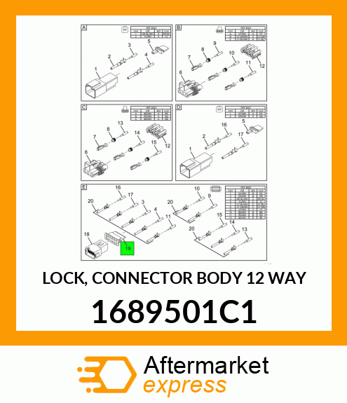 LOCK, CONNECTOR BODY 12 WAY 1689501C1