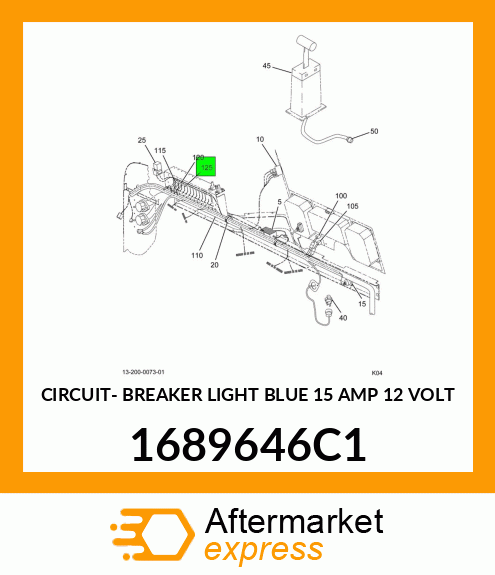 CIRCUIT- BREAKER LIGHT BLUE 15 AMP 12 VOLT 1689646C1