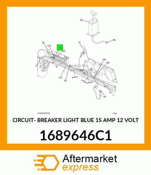 CIRCUIT- BREAKER LIGHT BLUE 15 AMP 12 VOLT 1689646C1