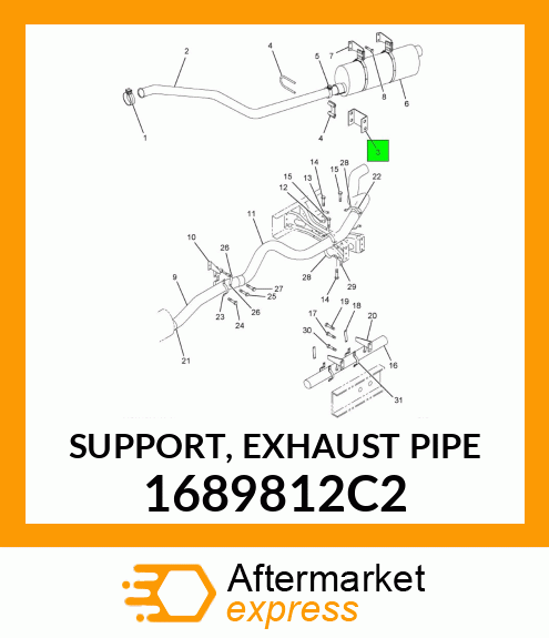 SUPPORT, EXHAUST PIPE 1689812C2