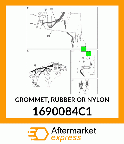 GROMMET, RUBBER OR NYLON 1690084C1