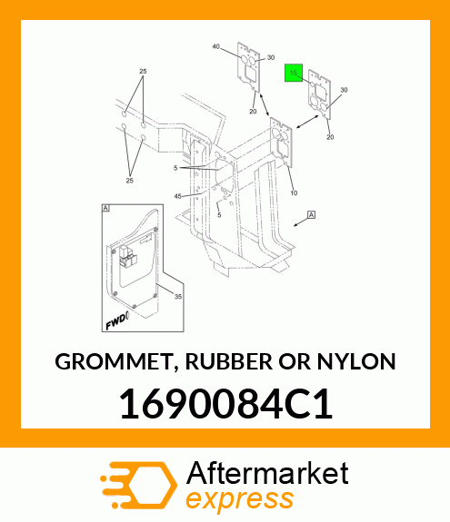 GROMMET, RUBBER OR NYLON 1690084C1