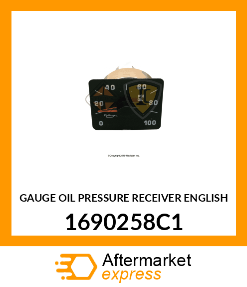 GAUGE OIL PRESSURE RECEIVER ENGLISH 1690258C1