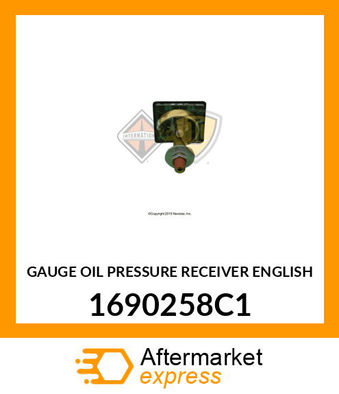 GAUGE OIL PRESSURE RECEIVER ENGLISH 1690258C1