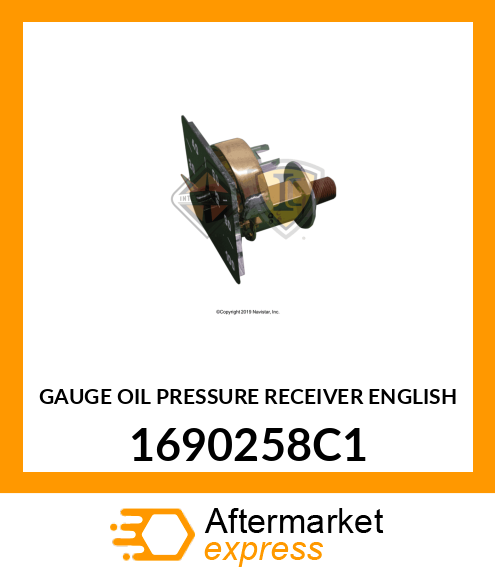 GAUGE OIL PRESSURE RECEIVER ENGLISH 1690258C1