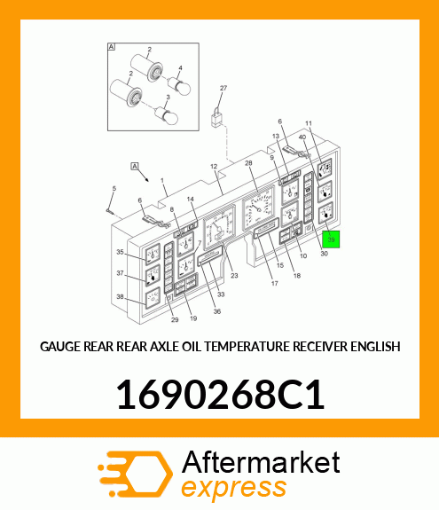 GAUGE REAR REAR AXLE OIL TEMPERATURE RECEIVER ENGLISH 1690268C1