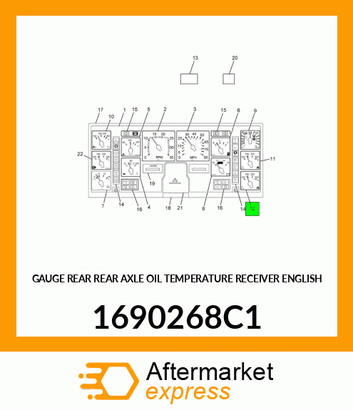 GAUGE REAR REAR AXLE OIL TEMPERATURE RECEIVER ENGLISH 1690268C1