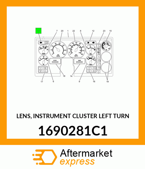 LENS, INSTRUMENT CLUSTER LEFT TURN 1690281C1