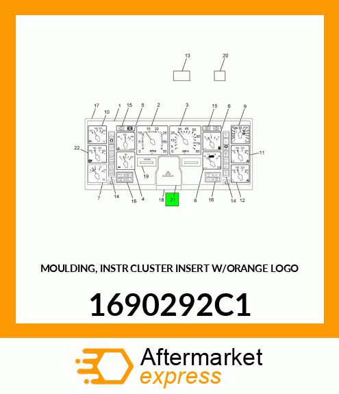 MOULDING, INSTR CLUSTER INSERT W/ORANGE LOGO 1690292C1