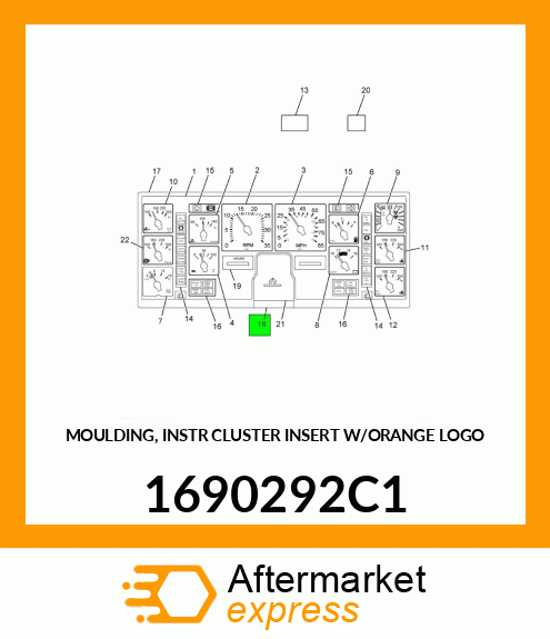 MOULDING, INSTR CLUSTER INSERT W/ORANGE LOGO 1690292C1