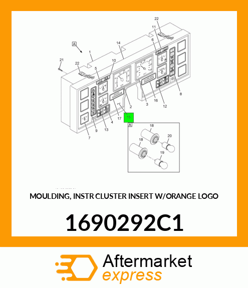 MOULDING, INSTR CLUSTER INSERT W/ORANGE LOGO 1690292C1