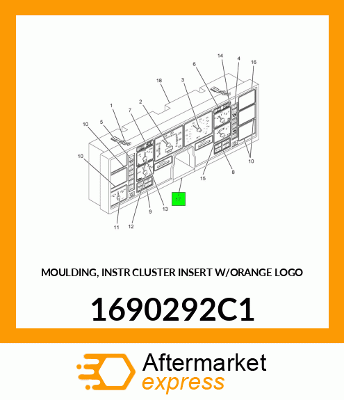 MOULDING, INSTR CLUSTER INSERT W/ORANGE LOGO 1690292C1