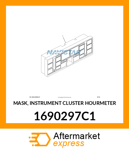 MASK, INSTRUMENT CLUSTER HOURMETER 1690297C1