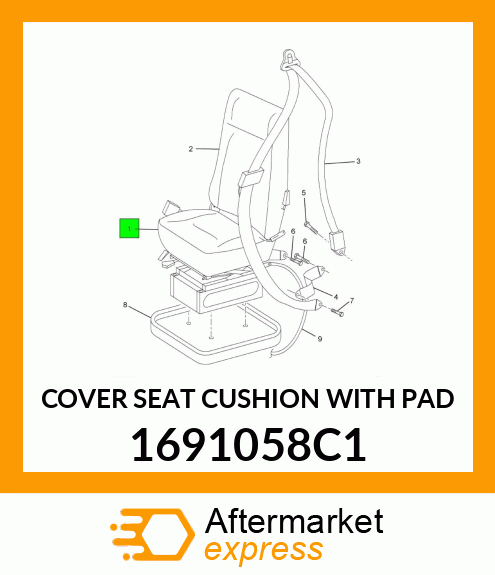 COVER SEAT CUSHION WITH PAD 1691058C1