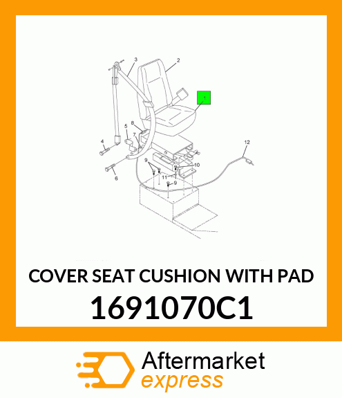 COVER SEAT CUSHION WITH PAD 1691070C1