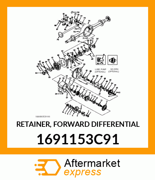 RETAINER, FORWARD DIFFERENTIAL 1691153C91