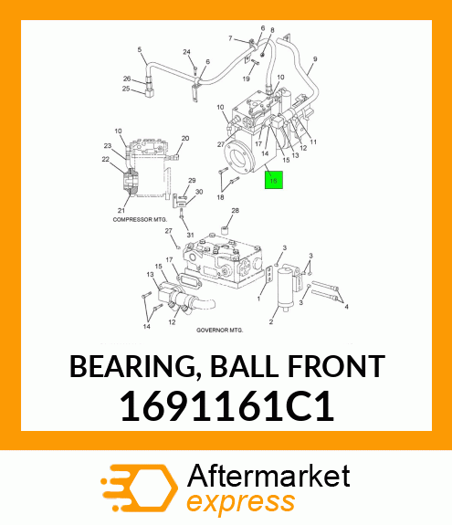 BEARING, BALL FRONT 1691161C1