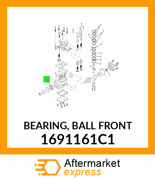 BEARING, BALL FRONT 1691161C1