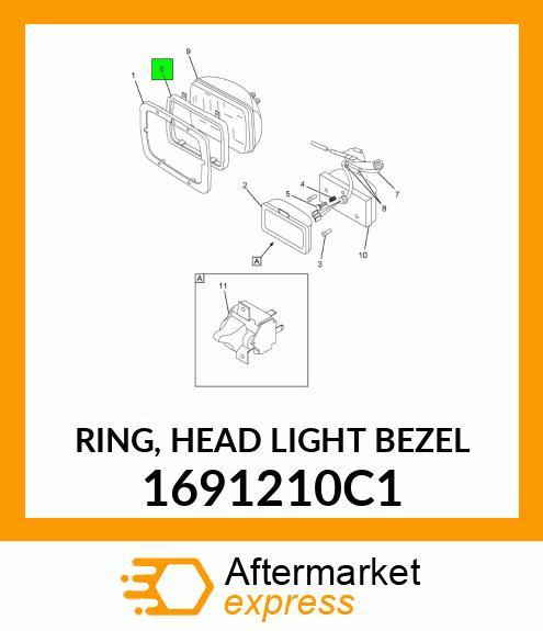 RING, HEAD LIGHT BEZEL 1691210C1