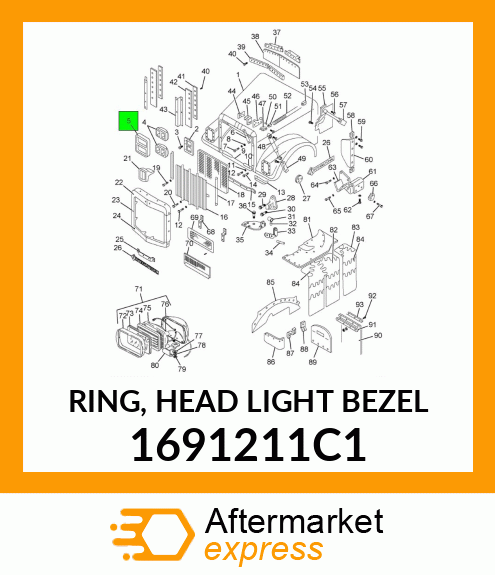 RING, HEAD LIGHT BEZEL 1691211C1