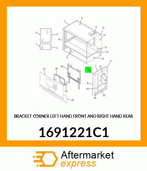 BRACKET CORNER LEFT HAND FRONT AND RIGHT HAND REAR 1691221C1