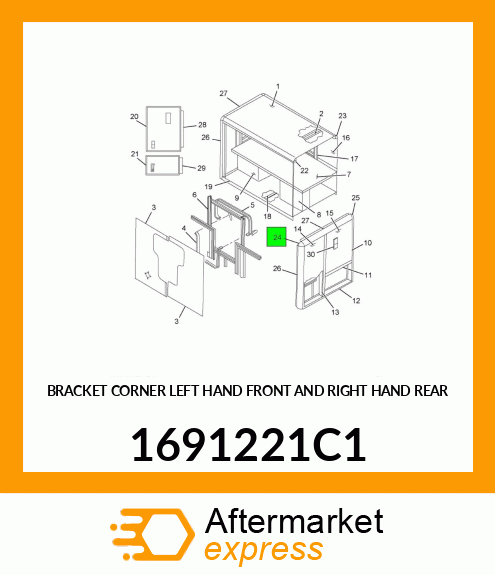 BRACKET CORNER LEFT HAND FRONT AND RIGHT HAND REAR 1691221C1