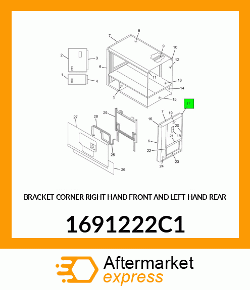 BRACKET CORNER RIGHT HAND FRONT AND LEFT HAND REAR 1691222C1