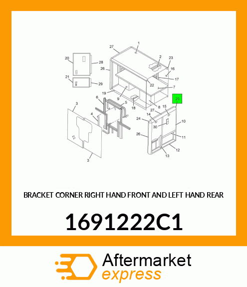 BRACKET CORNER RIGHT HAND FRONT AND LEFT HAND REAR 1691222C1