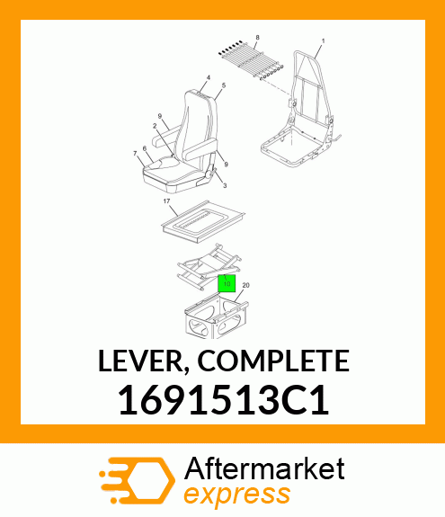 LEVER, COMPLETE 1691513C1