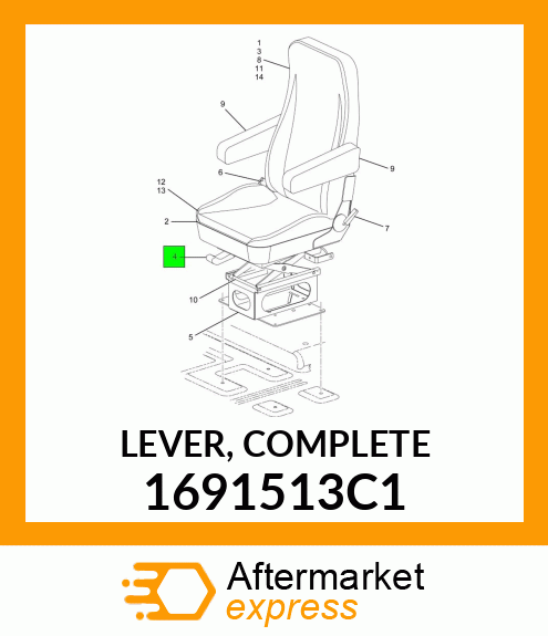 LEVER, COMPLETE 1691513C1