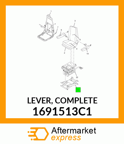 LEVER, COMPLETE 1691513C1