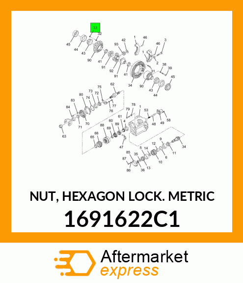 NUT, HEXAGON LOCK METRIC 1691622C1