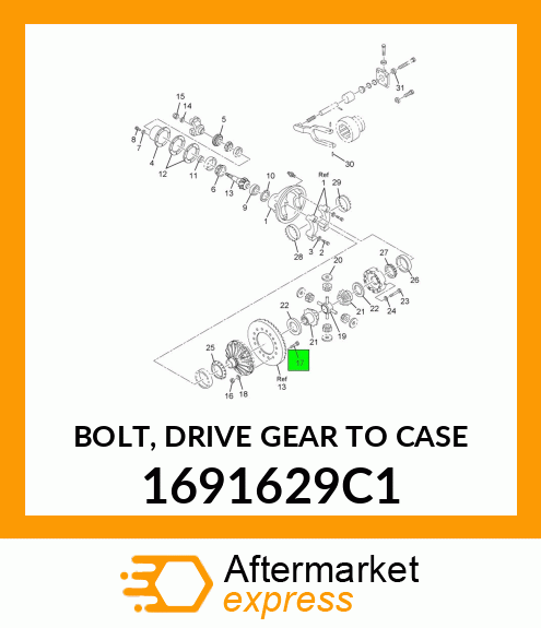 BOLT, DRIVE GEAR TO CASE 1691629C1